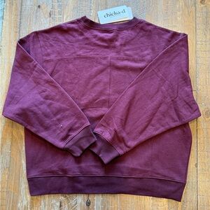 Chicka-d Maroon Crewneck Sweatshirt Size M NWT